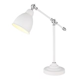 thumbnail of ARTE LAMP LED-Schreibtischlampe für Büro – weiße Metallfassung und -lampenschirm – mit Kabel und Stecker für die Steckdose