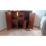 thumbnail of shopinnovativo -Credenza color noce con tre ante e due cassetti in stile classico in legno e mdf con rifinitura in noce lucido 100x40x88 H