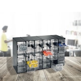 thumbnail of Unidade de armazenamento em plástico L 377 x P 142 x A 228 mm com 24 gavetas transparentes