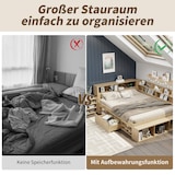 thumbnail of Kinderbett 140x200 cm mit Stauraum und Lattenrost – multifunktionales Design in Naturholz für ordentliches Kinderzimmer
