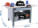 thumbnail of SimonRack Banco de Trabajo Industrial con Cajón, 1500x750 mm, Tablero Madera Alistonada 32 mm, Carga 1000 kg, Gris - BT-6 PRO