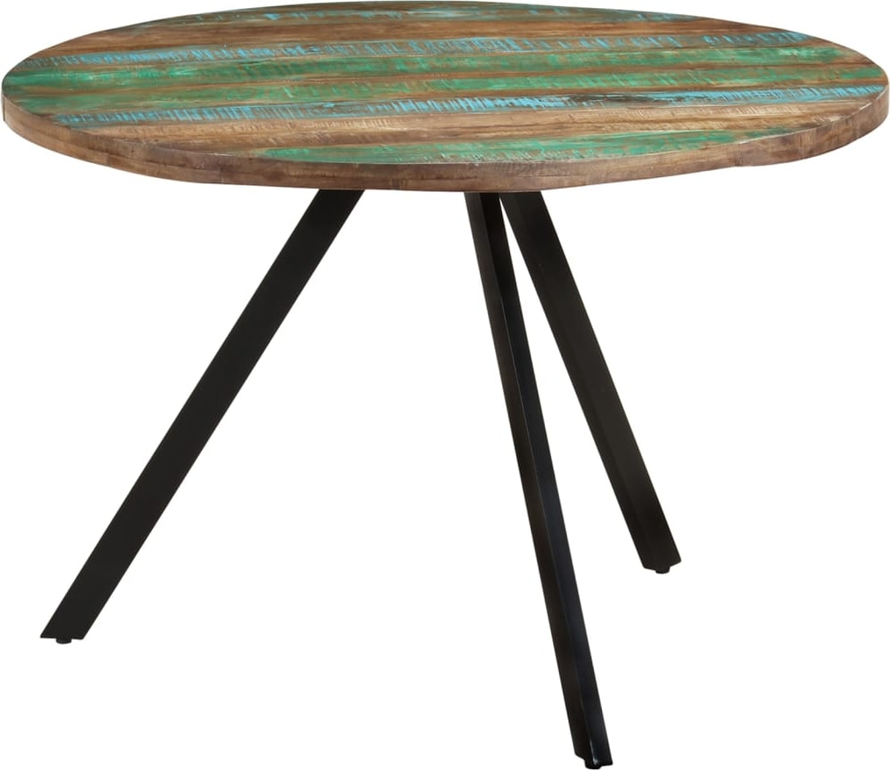 Décoshop26 - Esstisch im Industriedesign 110 x 75 cm massives Altholz mehrfarbig und Eisen DEC036695