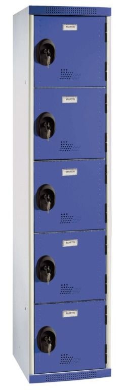 Acial Vestiaire métallique 5 cases L.40 cm bleu et gris