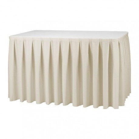 LTITEX - Faldon de mesa box pleat ecru 580 cm
