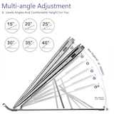 thumbnail of TOJ Laptopstandaard - Verstelbare Tablethouder - Ergonomisch Lichtgewicht - 10 tot 17 inch - Zilver