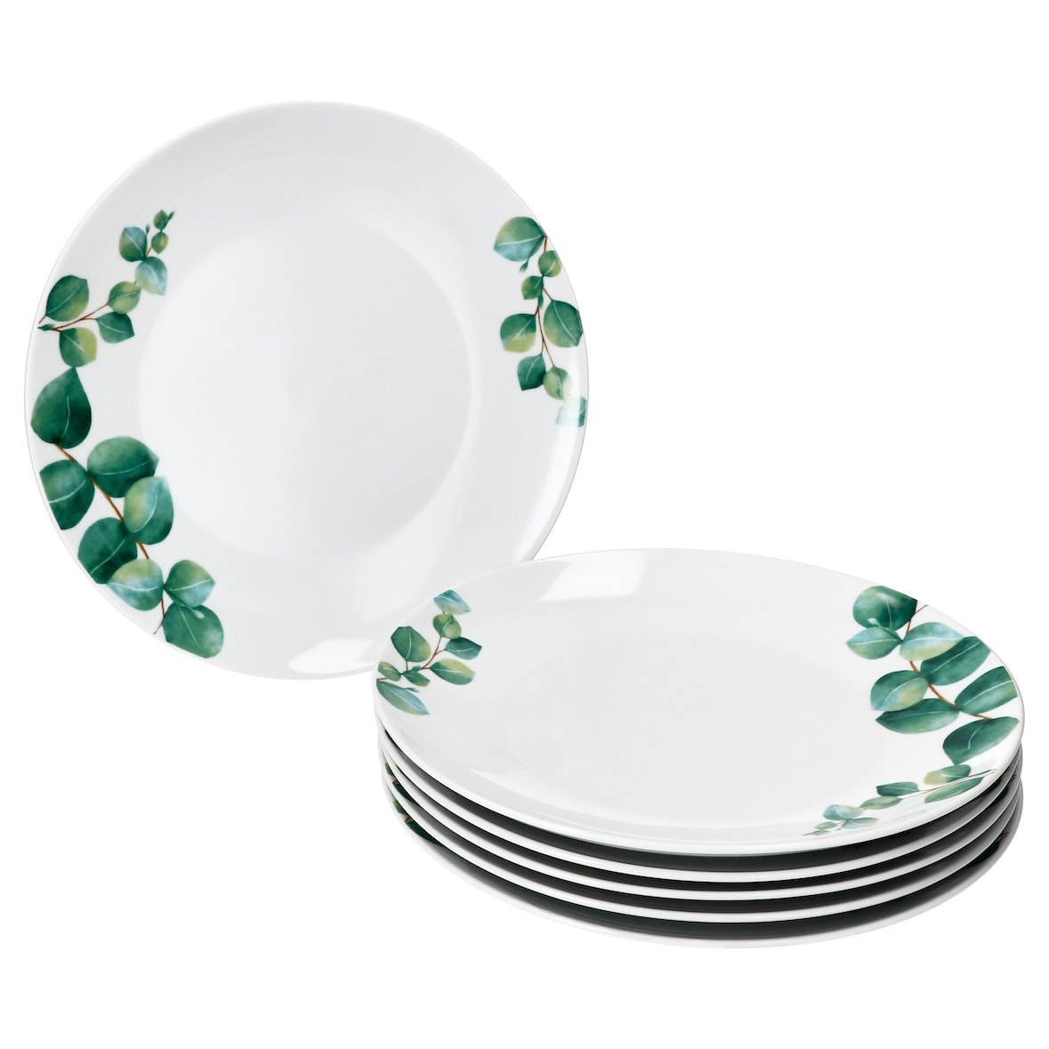6er Set Eukalyptus Speiseteller 26,8cm aus Porzellan