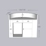 thumbnail of Empfangstheke Geschwungen, Moderne Empfangstresen, Kasse Theke, für Schönheitssalon, Geschäft und Praxis Beige 120×60×100cm【M Duihao 120】