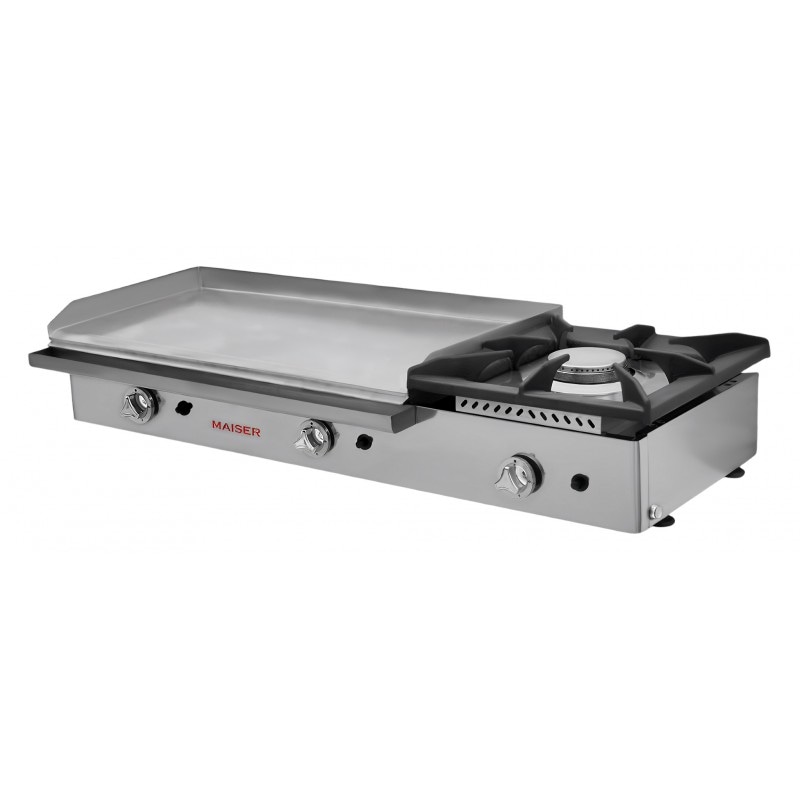 Plancha a gas 80 acero rectificado con fogón PR80+40F Maiser