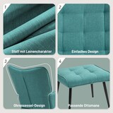 thumbnail of Schaukelstuhl mit Hocker Dunkelgrün 64x89x90 cm Leinenoptik Armlehnsessel mit hoher Rückenlehne Stahlrahmen Buchenholzbeine