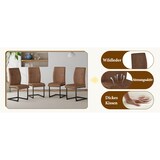 thumbnail of Esszimmerstuhl Set 2er braun+schwarz 99x44x45 cm mit ergonomischer Rückenlehne, Tech Stoff Bezug, Metallgestell, rutschhemmende Füße