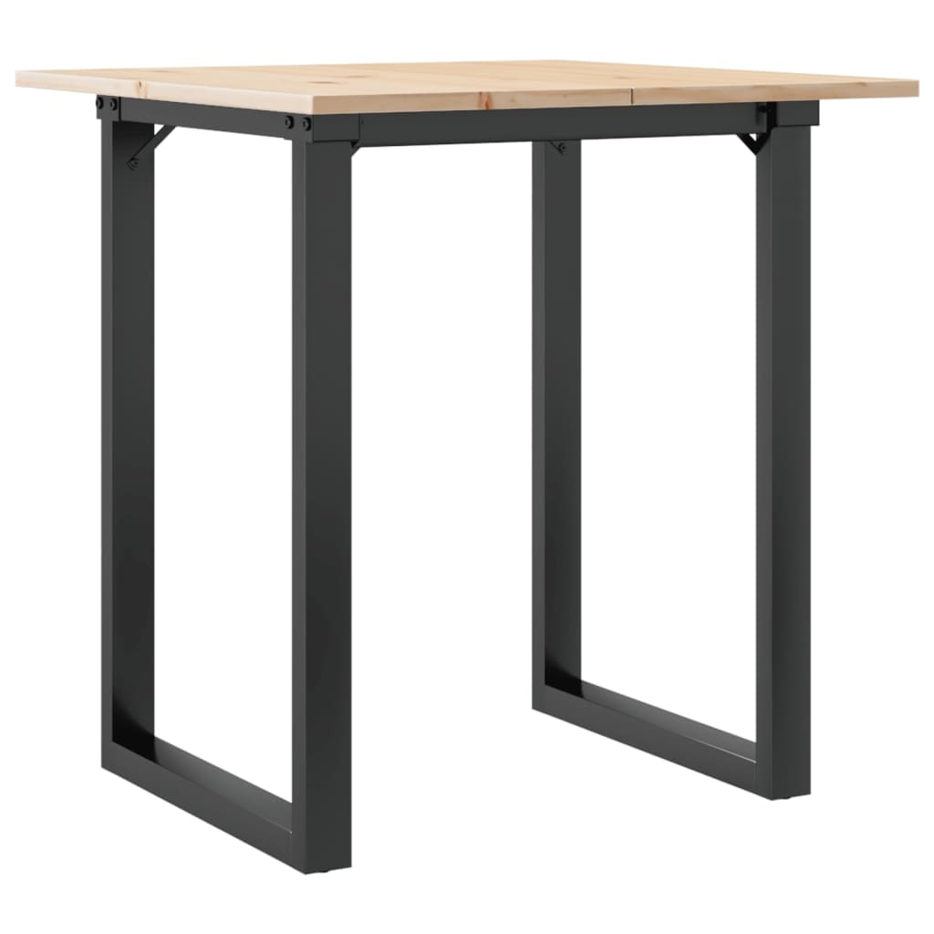 vidaXL Esstisch O-Gestell 60x60x75 cm Massivholz Kiefer und Stahl