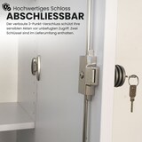 thumbnail of bümö office Aktenschrank mit Milchglastüren, Büroschrank groß aus FSC-Holz, 80cm breit in Buche/Silber - Schrank, Büroschrank, Büro Möbel Schrank