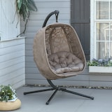 thumbnail of Outsunny Poltrona Suspensa com Suporte de Aço Poltrona Suspensa com Cesto Dobrável e Almofadas para Interior e Exterior 126x96x172cm Cor Areia