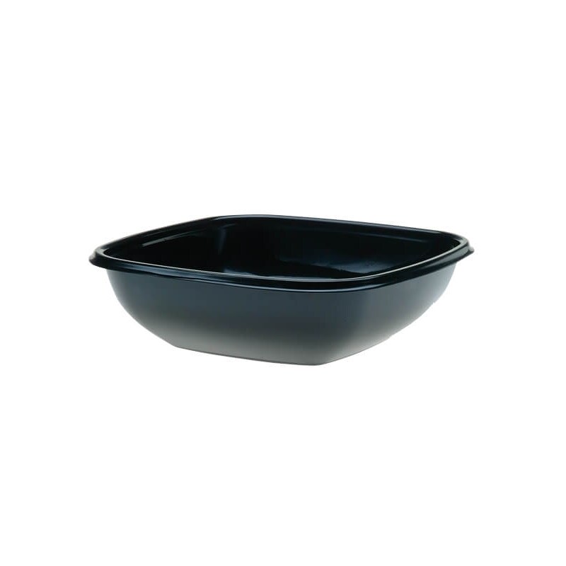 300x Salatschale, RPET, schwarz, quadratisch, 1000ml