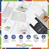 thumbnail of DayBays 100 Stk. Bio Hemdchentragetaschen 30+17x60 cm 100% Biodegradable Bag weiß geblockt