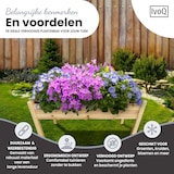 thumbnail of IvoQ Verhoogde Plantenbak – FSC Hout – Houten Kweekbak – Weerbestendig – 126x60x76 cm – Voor Balkon & Tuin