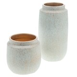 thumbnail of Vase Galassia blanc et or 20 cm -  Rond Terre Cuite Lou De Castellane 19x19 cm