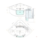 thumbnail of Dampfdusche Whirlpool Dusche Duschkabine K60-SW-TH 140x140cm OHNE Zusatzoptionen