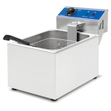 thumbnail of VERTES Freidora de acero inoxidable, capacidad de 8 litros, 50-200 °C, 2800 W, 230 V, principio de zona fría, freidora para hostelería.