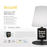 thumbnail of Securit® Kabellose LED-Tischlampe "Michelle" – Innen/Außen – Magnetisches Ladekabel und 3 Kreidetafelschilder inklusive