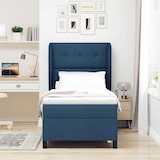 thumbnail of vidaXL Boxspringbett mit Matratze mit Kopfteil Blau 80 x 200 cm Stoff