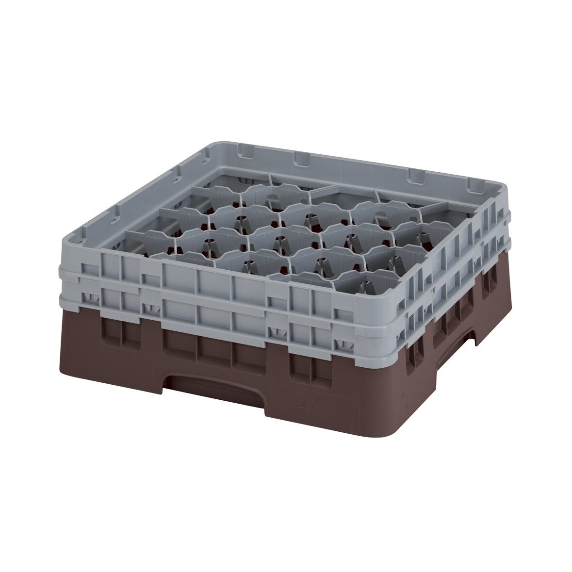 CAMBRO - 20S434-167 - Cestino per il lavaggio 20 comp. 2 altezze - 9,84 cm Ø máx. - alt. máx. 13,5 cm - 50 x 50 x 18,4 cm - Marrone