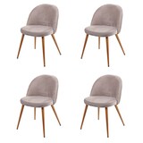 thumbnail of Set van 4 eetkamerstoel HWC-D53, stoel keukenstoel retro jaren 50 design, fluweel ~ grijsbruin