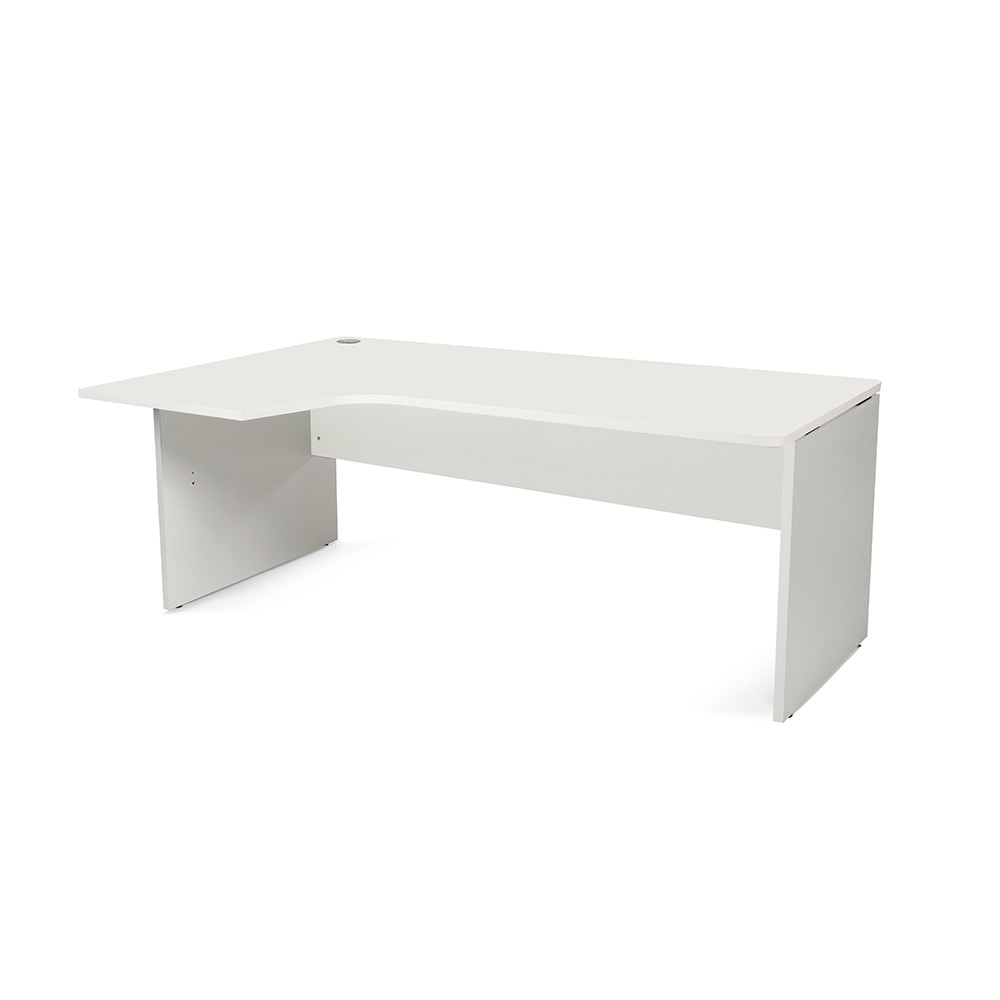 Rocada mesa secretária série Work em forma de L a esquerda 180 x 80-120cm cinza / branco