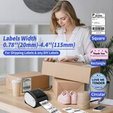 thumbnail of Mini Imprimante Bluetooth Sans Fil Pour Étiquettes D'Expédition Rose Blanche Violet + Blanc YONIS