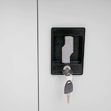 thumbnail of Aktenschrank HWC-H17, Stahlschrank Büroschrank Schrank, 2 Türen abschließbar Metall ~ 140x90x40cm grau