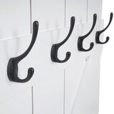 thumbnail of Tassenhalter HWC-D13, Hängeregal Tassenbrett Wandboard, 6 Haken 91x60cm ~ weiß lackiert