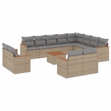thumbnail of vidaXL 13-tlg. Garten-Sofagarnitur mit Kissen Beige Poly Rattan