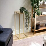 thumbnail of DanDiBo Blumenhocker Metall Gold Eckig 70 cm Blumenständer Beistelltisch 96506 L Blumensäule Modern Pflanzenständer Pflanzenhocker