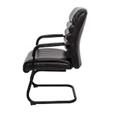 thumbnail of 6er-Set Konferenzstuhl HWC-H31, Esszimmerstuhl Freischwinger Vintage Wildleder-Optik Metall FSC® ~ Kunstleder schwarz