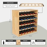 thumbnail of PROREGAL Modulares Weinregal VINCELLAR MOD | HxBxT 60x60x30cm | Auszug Modul für 30 Flaschen | mit ausziehbaren Ebenen | Massives Kiefernholz | Natur