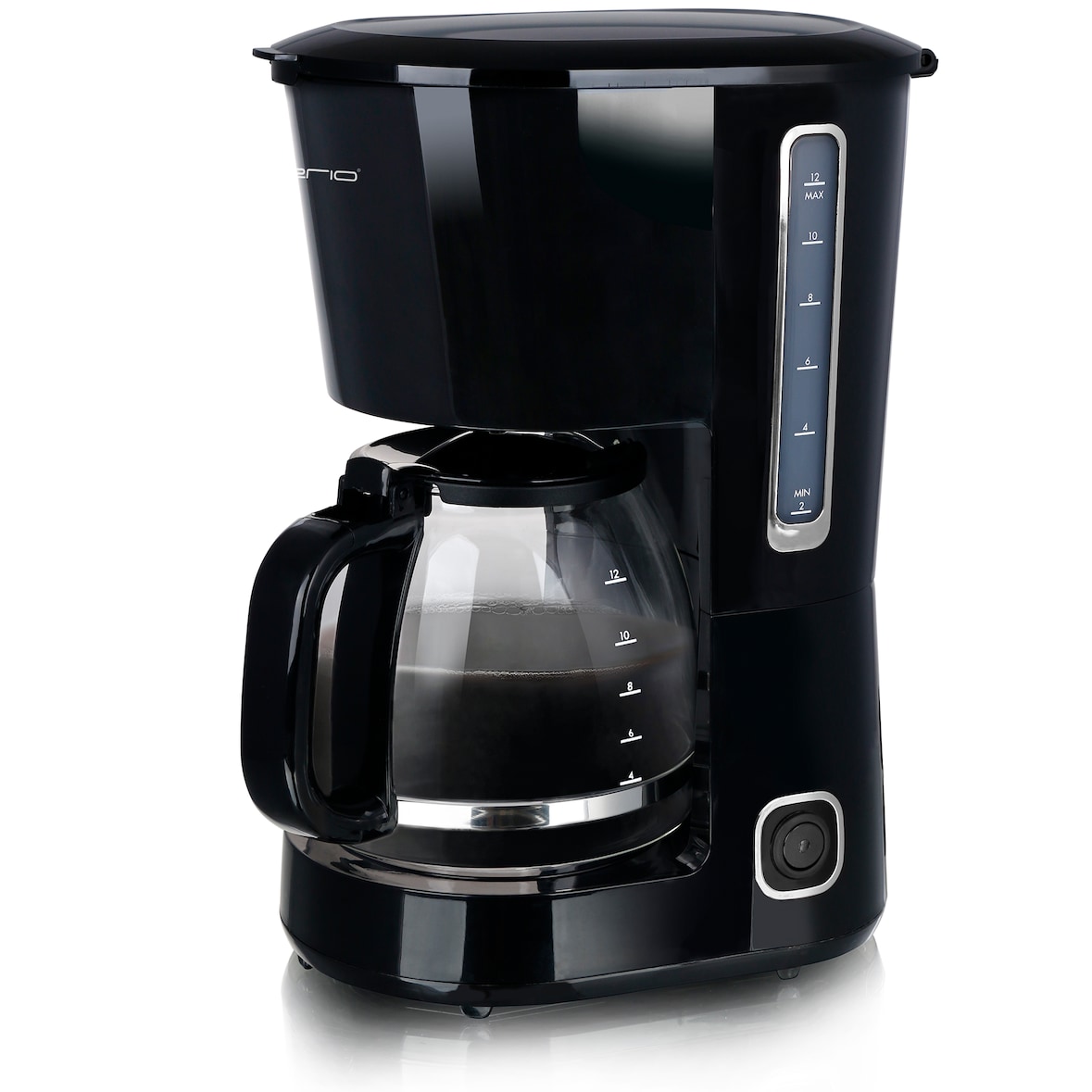 Emerio Koffiezetapparaat met Glazen Kan - 1,5L Filterkoffie - 12 kopjes per keer - Uitneembaar Filter - Non-Drip systeem - 750W - CME-125129.4 Zwart
