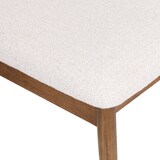 thumbnail of Esszimmerstuhl aus Rubberwood und Stoff, Walnuss, mit ergonomischer Rückenlehne und verstellbaren Fußgleitern