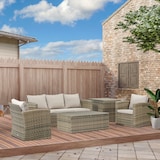 thumbnail of Outsunny Mobili da Giardino 6 Pezzi in Rattan Divani Poltrone Tavoli