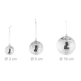 thumbnail of Relaxdays Mini Discokugel, 15 Spiegelkugeln in 3 versch. Größen Ø 3-10 cm, Partydeko zum Aufhängen, Diskokugel, silber