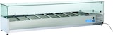 thumbnail of Edelstahl-Kühlvitrine für 8 GN1/3 Tabletts. Abmessungen 180x39.5x44h cm. Temperatur +2°C/+8°C. Kühlkopf VRX 18/38