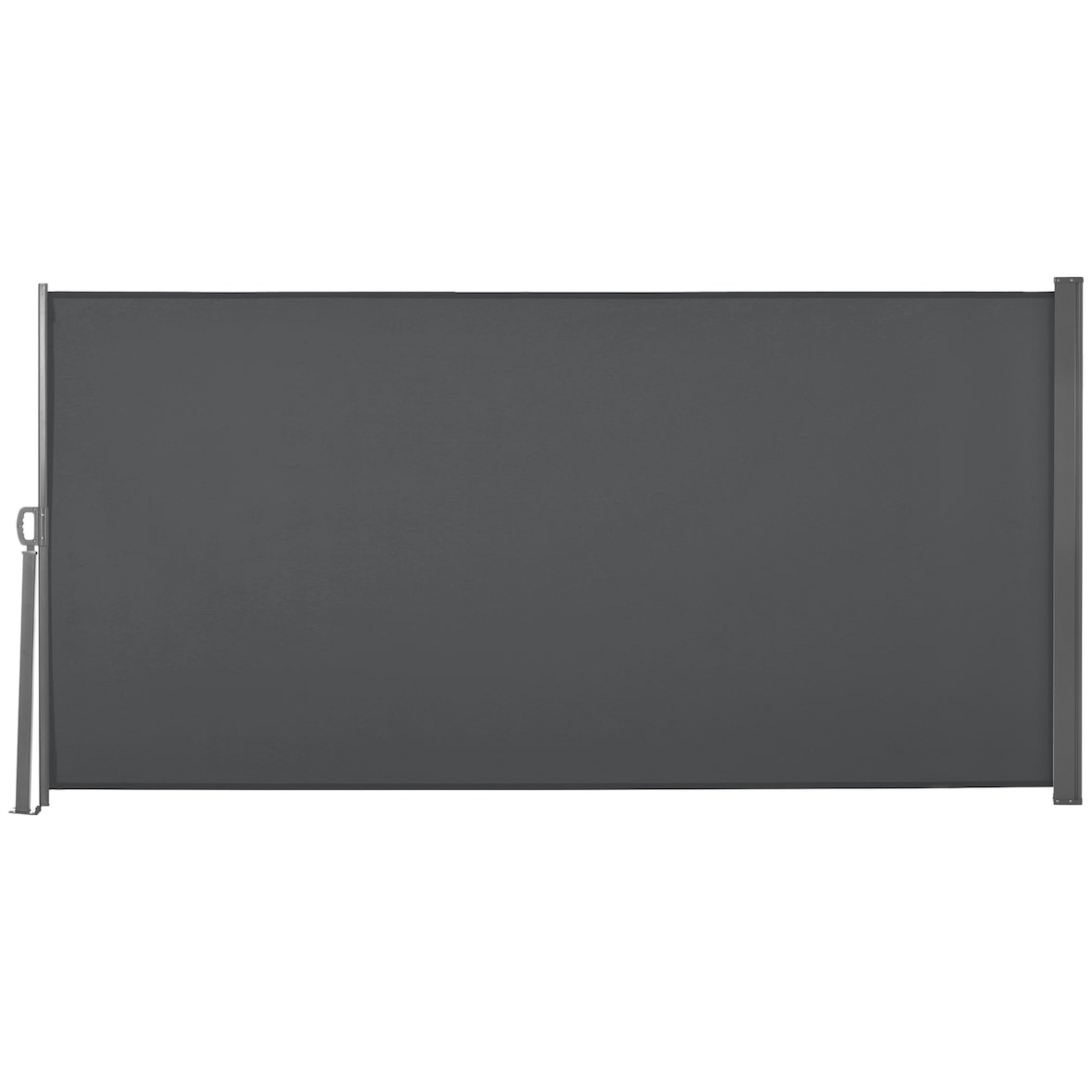 Outsunny toldo lateral retráctil 300x160 cm pantalla enrollable mampara de privacidad y protección solar para jardín balcón terraza gris