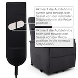 thumbnail of Fernsehsessel mit Aufstehhilfe, Relaxsessel mit Liegefunktion, elektrisch verstellbar, bequeme Polsterung, Webstoff, Dunkelgrau, Raburg Ida