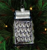thumbnail of Christbaumschmuck Glas 12,7cm Küchenreibe Kugeln Weihnachtsbaum Anhänger Weihnachten Christbaumanhänger Weihnachtsbaumschmuck Silber