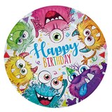 thumbnail of 200 Teller, Pappe rund Ø 23 cm Funny Monsters