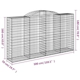 thumbnail of vidaXL Gabionen mit Hochbogen 10 Stk 300x50x160/180cm Verzinktes Eisen