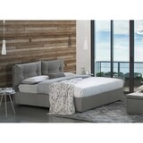 thumbnail of Dmora Letto matrimoniale Petra, Letto contenitore con rivestimento in tessuto, 100% Made in Italy, con materasso Cm 160x200 incluso, Grigio
