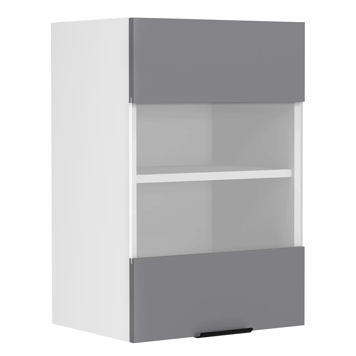 VCM Küchenmöbel Hängeschrank Fasola Weiß / Anthrazit H. 60 x B. 40 x T. 31 cm