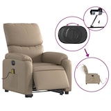 thumbnail of vidaXL Massagesessel mit Aufstehhilfe Elektrisch Cappuccino Kunstleder