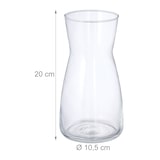 thumbnail of Relaxdays Blumenvase, Glasvase für Blumen, Tischvase aus Klarglas, hohe Dekovase, Maße H x D: 20 x 10,5 cm, transparent