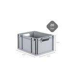 thumbnail of PROREGAL SuperSparSet 8x Eurobox NextGen Economy mit Auflagedeckel & 4x Verschlüsse Rot, Griffe offen, HxBxT 22x30x40cm, 20L, Eurobehälter, Box